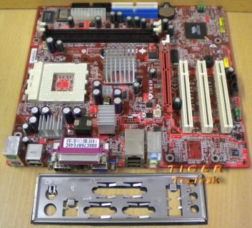 MSI KM4M-L MS-6734 Ver1 Mainboard +Blende Sockel A 462 FSB333 VGA LAN Audio*m205