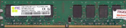 Aeneon AET860UD00-30D PC2-5300 2GB DDR2 667MHz Arbeitsspeicher RAM* r375