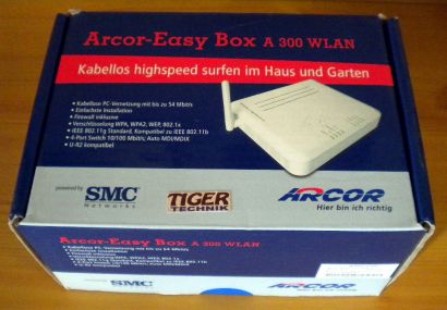 Arcor-EasyBox A 300 WLAN Router Modem ADSL ADSL2+ 4x LAN 2,4GHz* nw487