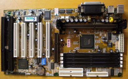 Soltek SL-67C Mainboard +Blende 2x ISA Slot 1 VIA 693 Chipsatz AGP PCI USB* m692