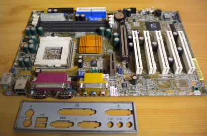 Gigabyte GA-6VX7-4X Rev 1.2 Mainboard +Blende Sockel 370 AGP PCI Audio USB* m694