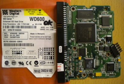 WD Caviar WD600AB-32BVA0 IDE 60GB PCB Controller-Elektronik Platine* fe49