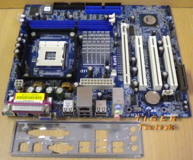 ASRock P4VM890 Rev2.02 Mainboard +Blende Sockel 478 PCIe SATA VGA LAN Audio*m696