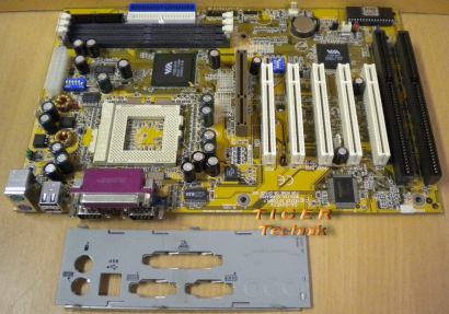 Gigabyte GA-6VXE7+ Rev 3.0 Mainboard +Blende Sockel 370 2x ISA AGP PCI USB* m698