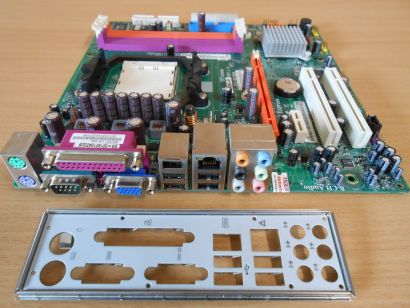 ECS MCP61SM-AM Rev1.0 Mainboard +Blende Sockel AM2 PCIe VGA LAN Audio SATA* m706