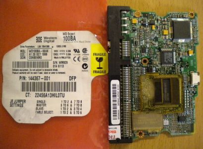 WD Expert WD100BA-60AK IDE 10GB PCB Controller Elektronik Platine* fe103