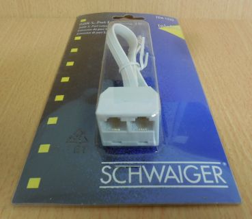 Schwaiger 2-fach ISDN-S0-Port-Erweiterung 2-fach Verteiler ISDN RJ45* so520