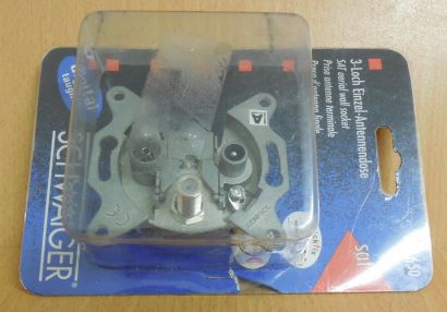 Schwaiger 3-loch Einzel-Antennendose 3dB digital tauglich quickfix DC-pass*So524