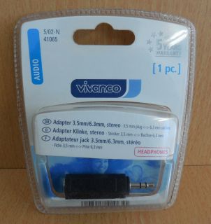 Vivanco Audio Adapter Klinke Stereo Stecker 3,5mm - Buchse 6,3mm* so531