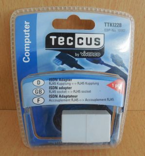 Teccus by Vivanco TTKI228 ISDN Adapter RJ45 Kupplung - RJ45 Kupplung* so535