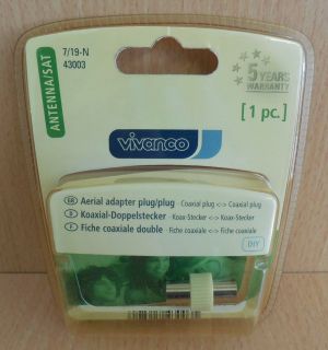 Vivanco SAT Koaxial-Doppelstecker Koax Stecker - Koax Stecker* so536