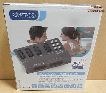 Vivanco SBX84 Scart Management 3 fach Umschaltpult Manual Adapter Splitter*so538