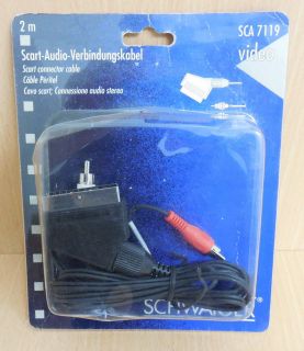 Schwaiger SCA 7119 2m Cinch Scart Audio Kabel Verbindung Scart 2x Cinch* so549