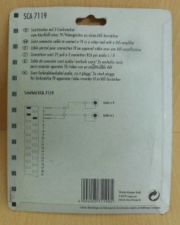 Schwaiger SCA 7119 2m Cinch Scart Audio Kabel Verbindung Scart 2x Cinch* so549