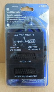 Schwaiger 2-fach Scart Umschalter manuell Verteiler doppelt geschirmt* so551