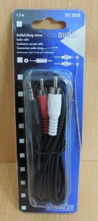 Schwaiger Audio Cinch Klinke Kabel 1,5m 2x Cinch Stecker 3,5mm Klinke* so553