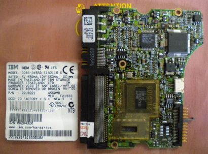 IBM DDRS-34560 E182115 S SCSI 4560MB PCB Controller Elektronik Platine* fe148