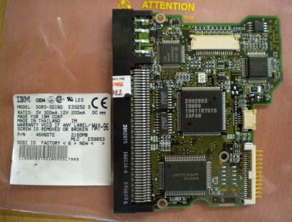 IBM DORS-32160 E33252 S SCSI 2160MB PCB Controller Elektronik Platine* fe149