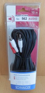 Schwaiger CIK 5125 Audio Cinch Kabel 10m 2x Cinch Stecker 2x Cinch Stecker*so562