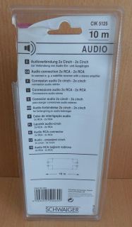 Schwaiger CIK 5125 Audio Cinch Kabel 10m 2x Cinch Stecker 2x Cinch Stecker*so562