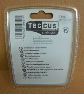 Teccus by Vivanco SAT Winkel Koaxialstecker für Koax Kabel 4,5 bis 7,5mm* so570