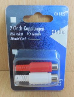Schwaiger CIK8122 2x Cinch-Kupplungen 2 Stück Cinch Kupplung Selbstmontage*so573