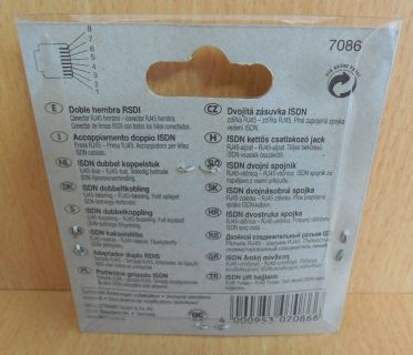 Skymaster ISDN Doppelkupplung RJ45 Buchse - RJ45 Buchse vollverschaltet* so582