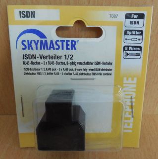 Skymaster ISDN Verteiler 1 2 RJ45 Buchse 2xRJ45 Buchse 8-adrig verschaltet*so583