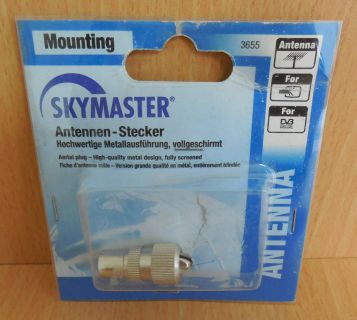 Skymaster Metal Antennen Stecker Metallausführung hochwertig vollgeschirmt*so584