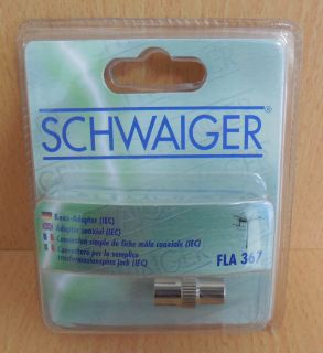 Schwaiger Koax Adapter IEC Koaxialadapter Koax Stecker Buchse metall* so585