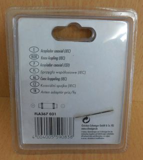 Schwaiger Koax Adapter IEC Koaxialadapter Koax Stecker Buchse metall* so585