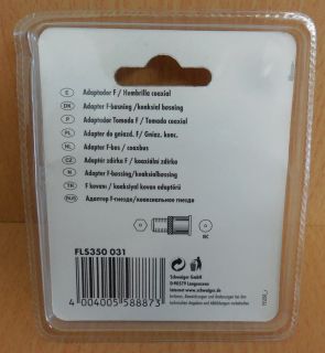 Schwaiger FLS350 Adapter F Buchse Kupplung Koax Kupplung Buchse IEC metall*so586