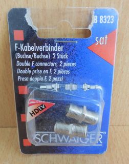 Schwaiger SAT KVB8323 2x F-Kabelverbinder F Kabelverbinder Verbinder HDTV* so590