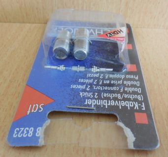 Schwaiger SAT KVB8323 2x F-Kabelverbinder F Kabelverbinder Verbinder HDTV* so590