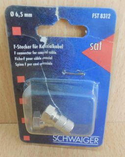 Schwaiger FST8312 221 2x F-Stecker 2 Stück F Stecker für 6,5mm Koax Kabel* so594