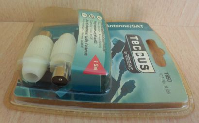 Teccus by Vivanco Steckerset für Antennenkabel Koax Stecker Koax Kupplung* so596