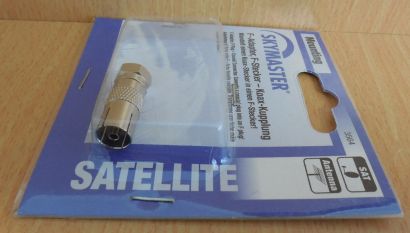 Skymaster F-Adapter Adapter F Stecker F-Stecker zu Koax Kupplung silber* so598