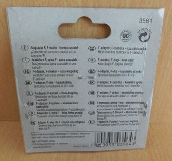 Skymaster F-Adapter Adapter F Stecker F-Stecker zu Koax Kupplung silber* so598