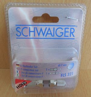Schwaiger FLS321 F-Verbinder Set 1x F Verbinder 2x F Stecker 7mm HDTV* so599