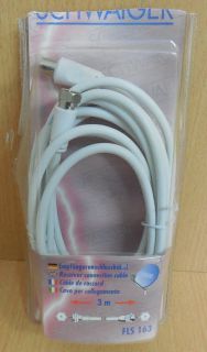 Schwaiger SAT Antennen Kabel Empfänger Anschlusskabel 3m F Stecker Koax* so612
