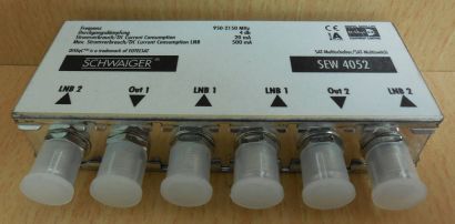 Schwaiger SAT Multischalter SEW 4052 4 2 DISEqC 2.0 Switch Schalter 4auf2* so627
