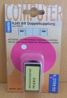 BigBalloon RJ45 Doppelkupplung aus Metall Cat 5e 8P8C RJ45 Kupplung 8 8* so633