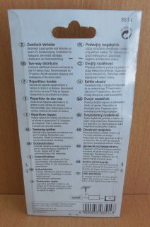 Skymaster Zweifach 2 fach Verteiler TV Koax Stecker 2x Koax Kupplung* so634