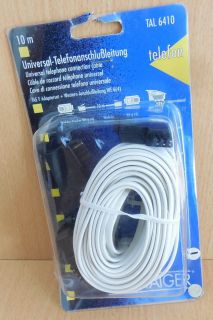 Schwaiger Telefon Kabel Modular 10m +Adapter Telekom Siemens International*so642