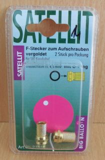 BigBalloon 2x F-Stecker zum Aufschrauben 2 Stück F Stecker für Koax Kabel* so651