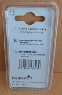 BigBalloon 2x Cinch Stecker 1x rot 1x schwarz Selbstmontage* so652