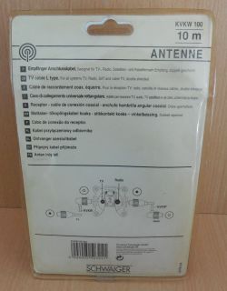 Schwaiger Antennen Empfänger Anschluss Kabel 10m Koax Stecker Winkelbuchse*so653