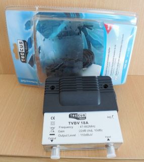 Teccus by Vivanco TVBV 18A Einstellbarer Hausanschluss Verstärker SAT 18dB*so658