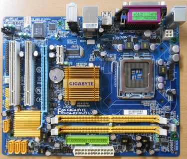 Gigabyte GA-G31M-ES2L Rev 1.1 Mainboard + Blende Sockel 775 DDR2 PCIe GBLAN*m737