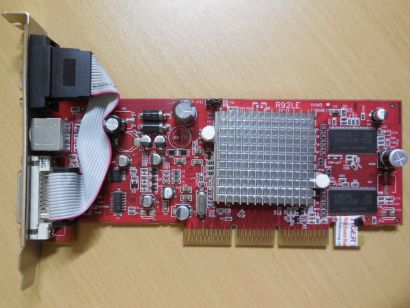 ATI R92 LE V1.3 Radeon 9250SE 128MB 64Bit VGA DVI TV Out AGP 8x Grafikkarte*g321
